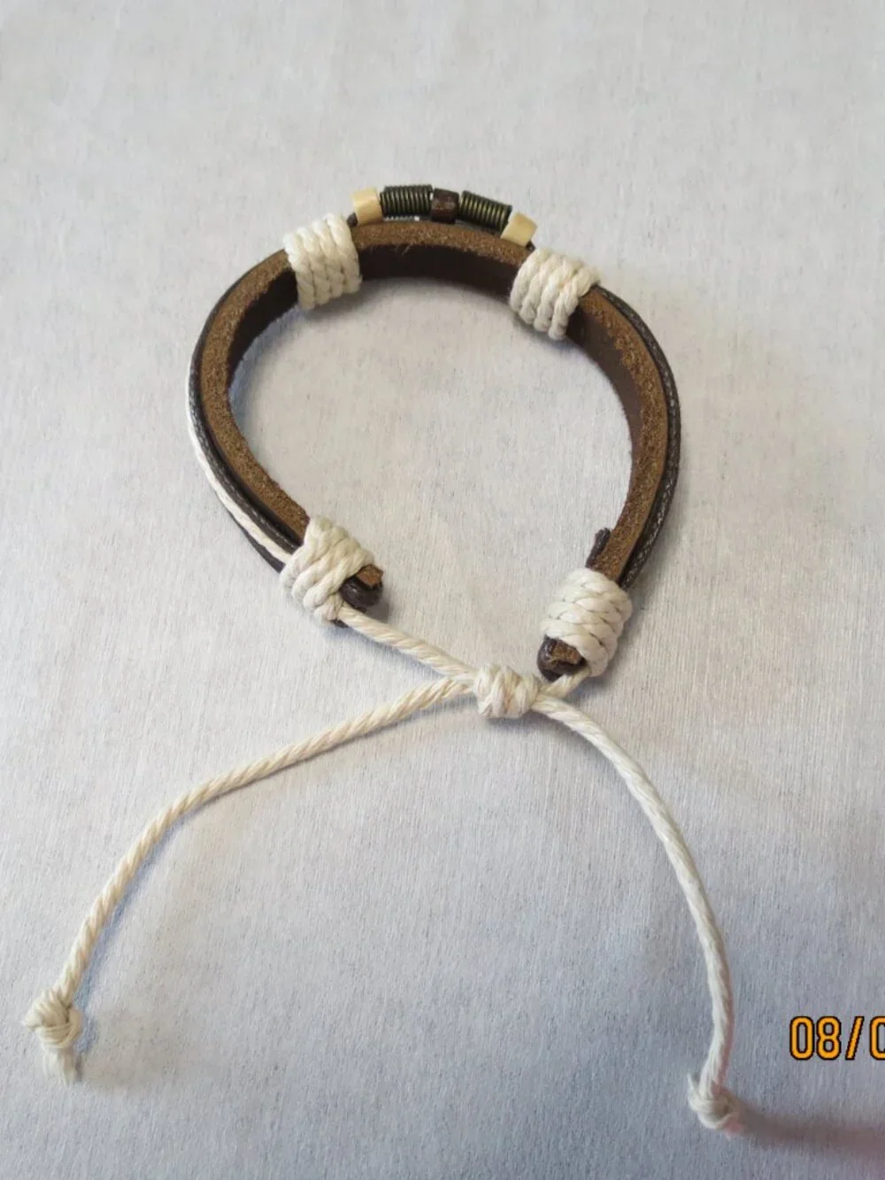 NWOT Men's Leather Slip knot bracelet